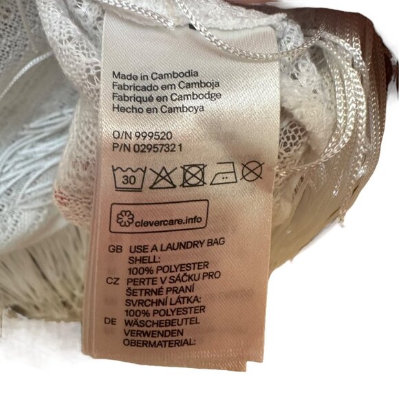 H&M Divided Tank Top Size M White Crochet Fringe Boho Western‎ Festival Y2K - Picture 6 of 6